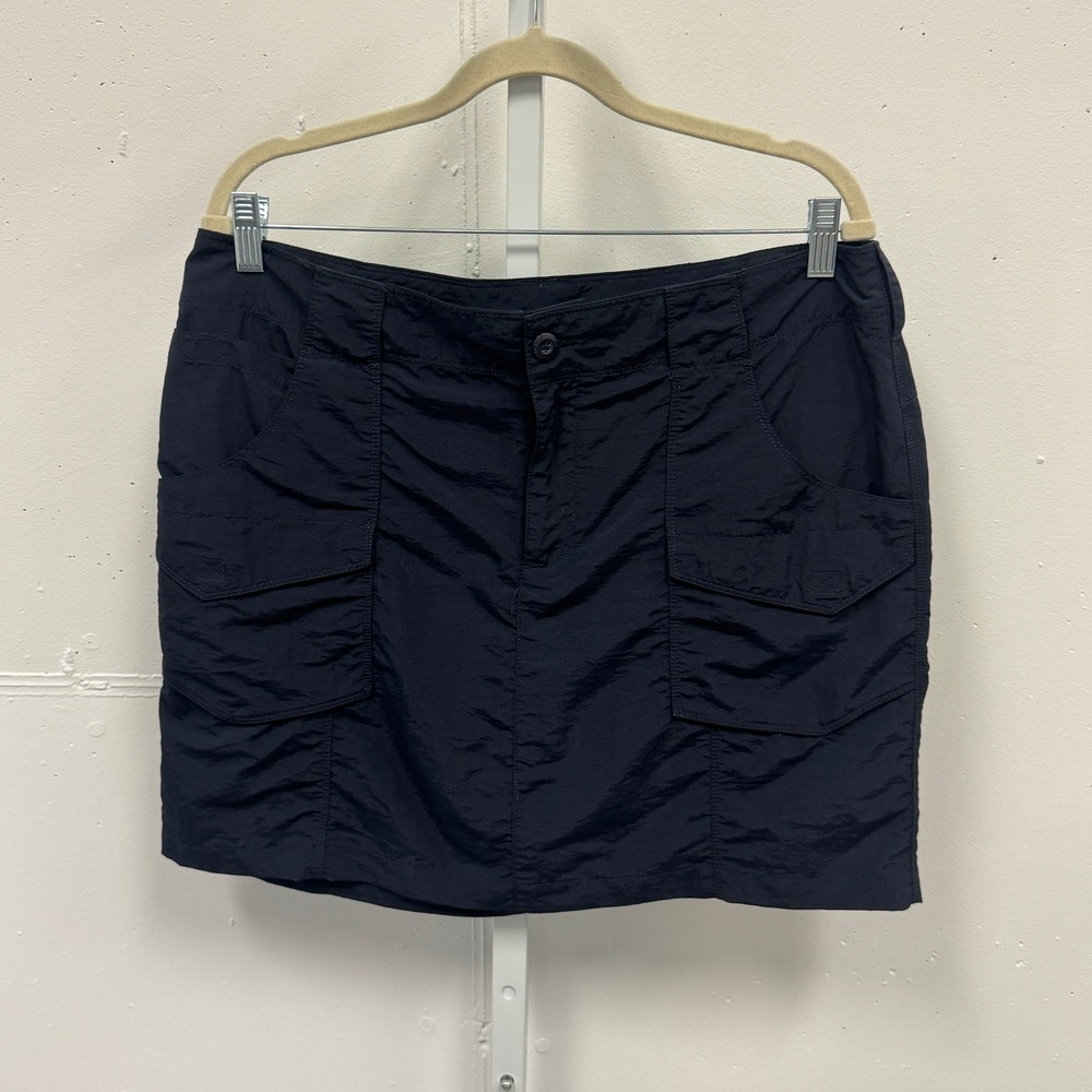 Eddie Bauer Nylon Cargo Hiking Mini Skirt Size 12 Outdoor Utility Black Gorpcore